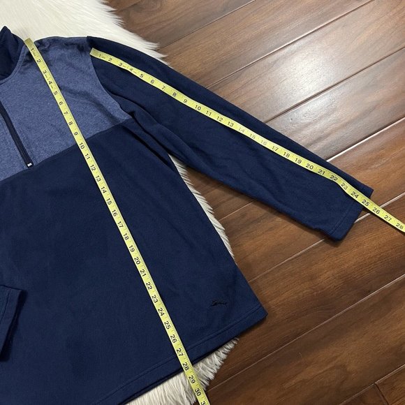 Tommy Bahama Men's Size Medium Blue Fleece Quarter‎ Zip Pullover - Picture 4 of 6